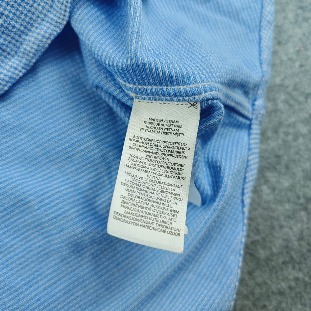 Polo Ralph Lauren Knit Houndstooth Shirt Mens XL Blue White Button Up Cotton - Picture 7 of 9